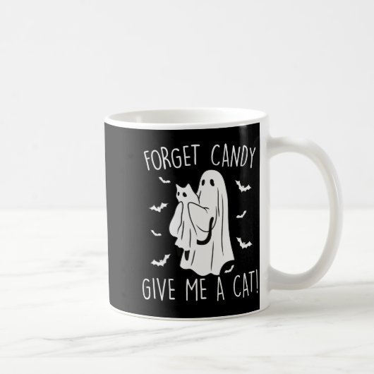 Funny Halloween Cat Ghost Forget Candy Give Me Cat Kaffeetasse (Rechts)