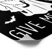 Funny Halloween Cat Ghost Forget Candy Give Me Cat Poster (Ecke)