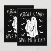 Funny Halloween Cat Ghost vergessen Candy Give me (Vorne/Hinten)