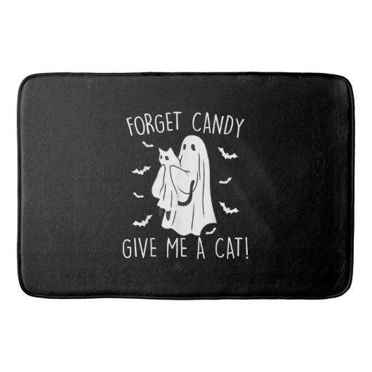 Funny Halloween Cat Ghost vergessen Candy Give me Badematte (Vorderseite)