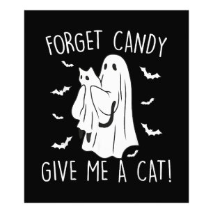 Funny Halloween Cat Ghost vergessen Candy Give me Fotodruck