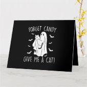 Funny Halloween Cat Ghost vergessen Candy Give me Karte (Gelbe Blume)