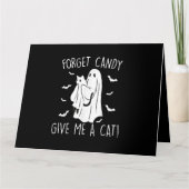 Funny Halloween Cat Ghost vergessen Candy Give me  Karte (Vorderseite)