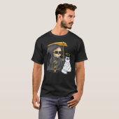 Funny Halloween Cat Grim Reaper Ghost Angle Kitten T-Shirt (Vorne ganz)