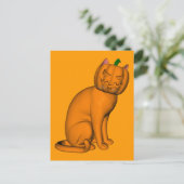 Funny Halloween Cat Postkarte (Stehend Vorderseite)