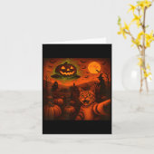 Funny Halloween Cat Selfie Pumpkin Ghost Karte (Gelbe Blume)