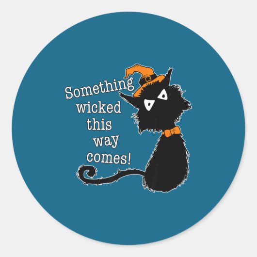 Funny Halloween Cat - Shakespeare Macbeth Quote Runder Aufkleber (Vorderseite)