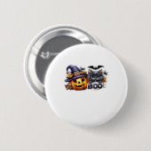 Funny Halloween Cat Sticker � Hexenhut, Pumpkin a Button (Vorne & Hinten)