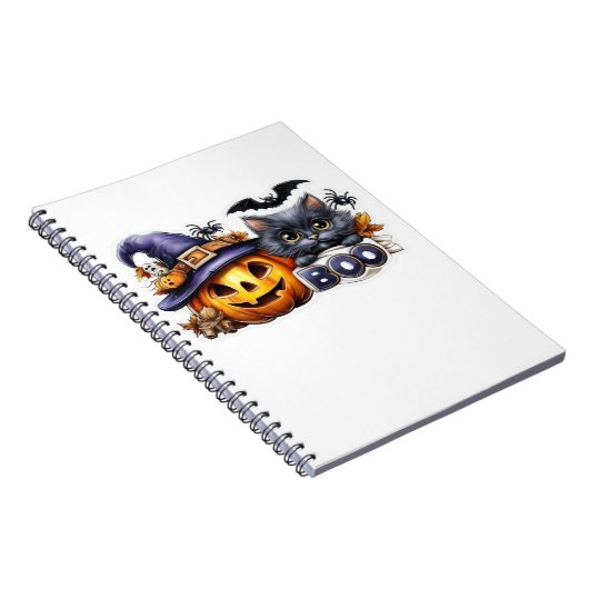 Funny Halloween Cat Sticker - Hexenhut, Pumpkin a Notizblock (Rechte Seite)