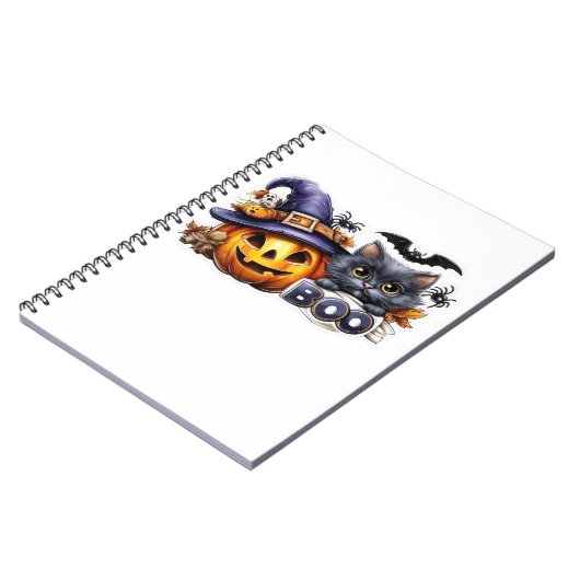 Funny Halloween Cat Sticker - Hexenhut, Pumpkin a Notizblock (Linke Seite)