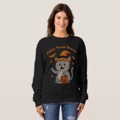 Funny Halloween Cat Sweatshirt für Katzen Liebhabe (Vorne ganz)