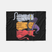 Funny Halloween Cat Trio Kostüm Hexe Mummy Devil Fleecedecke (Vorderseite (Horizontal))
