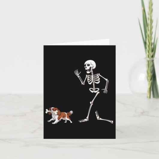 Funny Halloween Cavalier King Charles Spaniel und Karte (Vorderseite)