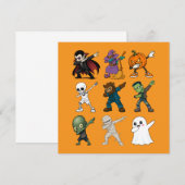 Funny Halloween Characters Dabbing Einladung (Vorne/Hinten)