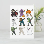Funny Halloween Characters Dabbing Einladung (Stehend Vorderseite)
