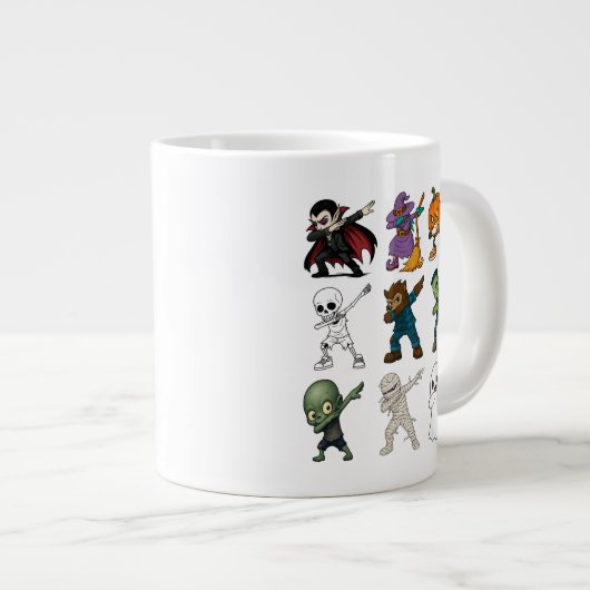 Funny Halloween Characters Dabbing Jumbo-Tasse (Vorderseite Rechts)