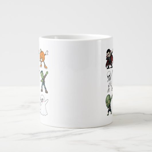 Funny Halloween Characters Dabbing Jumbo-Tasse (Vorderseite)