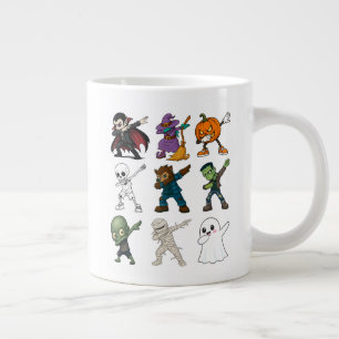 Funny Halloween Characters Dabbing Jumbo-Tasse