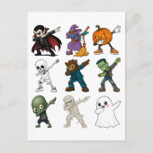 Funny Halloween Characters Dabbing Postkarte (Vorderseite)