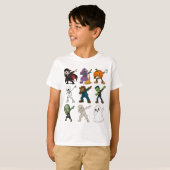Funny Halloween Characters Dabbing T-Shirt (Vorne ganz)