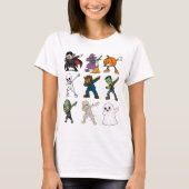 Funny Halloween Characters Dabbing T-Shirt (Vorderseite)
