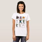 Funny Halloween Characters Dabbing T-Shirt (Vorne ganz)