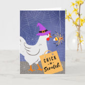 Funny Halloween Chicken Scratch Puns Karte (Gelbe Blume)