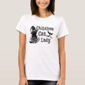 Funny Halloween Childless Cat Lady T-Shirt (Vorderseite)