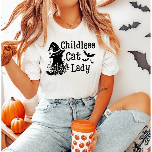 Funny Halloween Childless Cat Lady T-Shirt