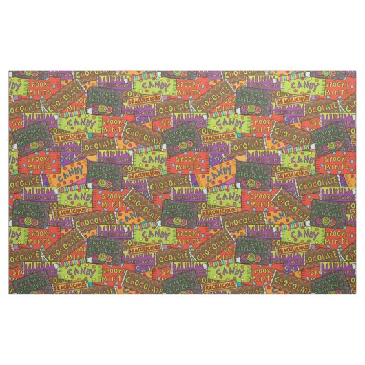 Funny Halloween Chocolate Candy Pattern Stoff (Fat Quarter (45,7 x 55,9 cm))