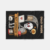 Funny Halloween Coffee Design Dead Inside Aber Caf Fleecedecke (Vorderseite (Horizontal))