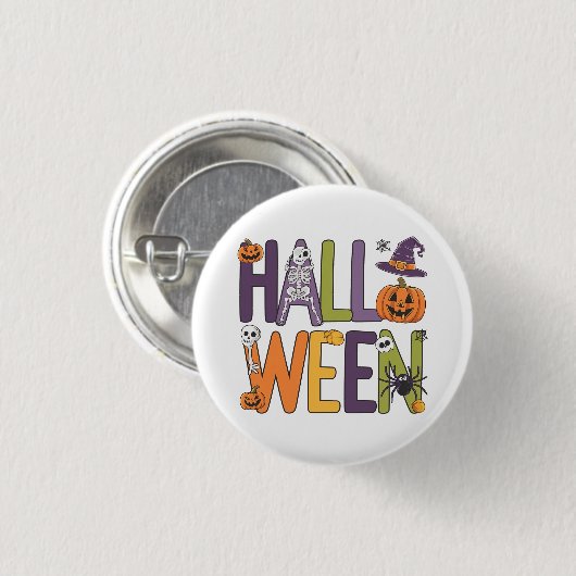 Funny halloween colorful button (Vorne & Hinten)