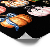 Funny Halloween Coquette Bow Pumpkin Autumn Danke Poster (Ecke)