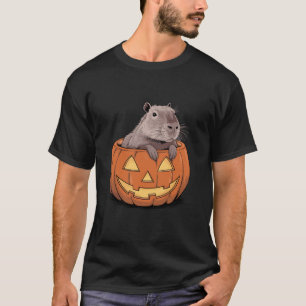Funny Halloween Costume Capybara Pumpkin T-Shirt