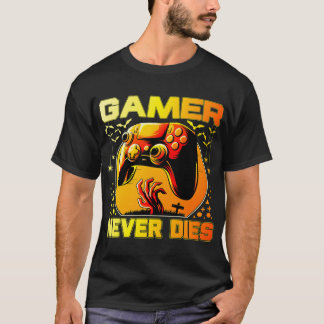 Funny Halloween Costume Gamer Never Dies Gaming Vi T-Shirt