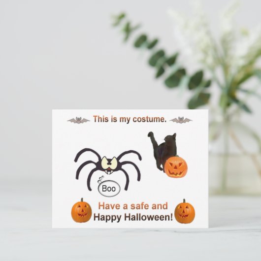 Funny Halloween Costume Postkarte (Stehend Vorderseite)