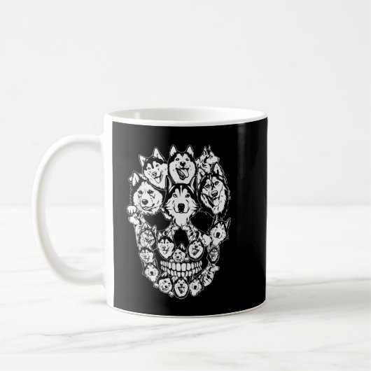 Funny Halloween Costume Skull Siberian Husky Dog L Kaffeetasse (Links)