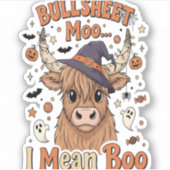 Funny Halloween Cow Bullsheet I Gemein Aufkleber (Vorderseite)