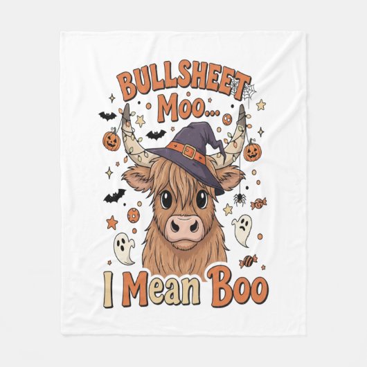 Funny Halloween Cow Bullsheet I Gemein Fleecedecke (Vorderseite)