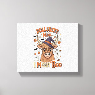 Funny Halloween Cow Bullsheet I Gemein Leinwanddruck