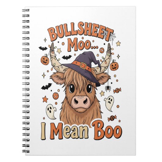 Funny Halloween Cow Bullsheet I Gemein Notizblock (Vorderseite)