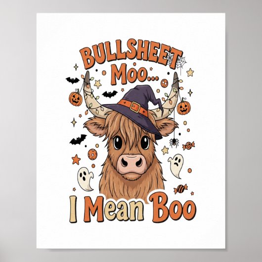 Funny Halloween Cow Bullsheet I Gemein Poster (Vorne)
