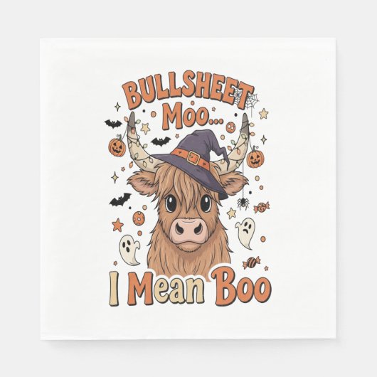 Funny Halloween Cow Bullsheet I Gemein Serviette (Vorderseite)
