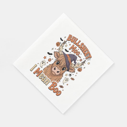 Funny Halloween Cow Bullsheet I Gemein Serviette (Ecke)