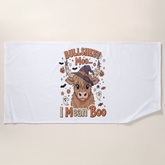 Funny Halloween Cow Bullsheet I Gemein Strandtuch (Vorderseite)