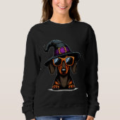 Funny Halloween Dackel Niedliche Dackel Hund Welpe Sweatshirt (Vorderseite)