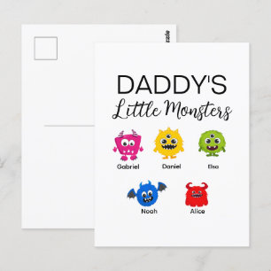 Funny Halloween Daddy's Little Monster Postkarte