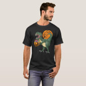 Funny Halloween Dinosaur Pumpkin Scary T Rex Boy K T-Shirt (Vorne ganz)
