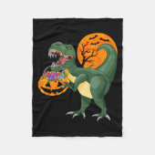 Funny Halloween Dinosaur Pumpkin Y T Rex Boys Kids Fleecedecke (Vorderseite)