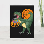 Funny Halloween Dinosaur Pumpkin Y T Rex Boys Kids Karte (Vorderseite)